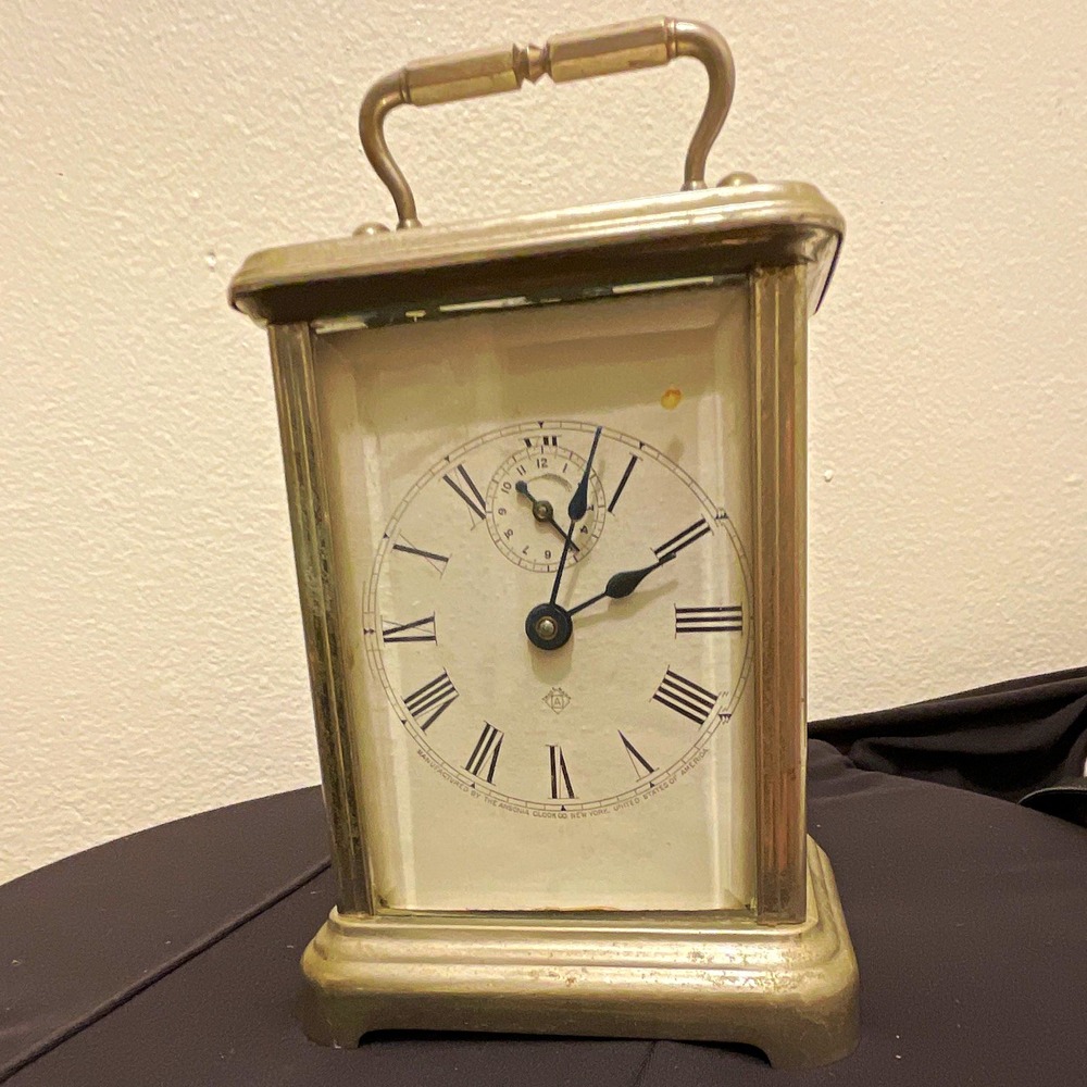Ansonia Clock Antique C. 1800-1900 Carriage Alarm (Needs Repair as is)